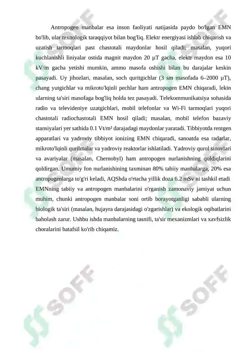 Elektromagnit nurlanishning tabiiy va antropogen manbalari 4