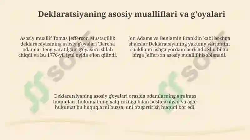 AQShning tashkil topishi va Mustaqillik deklaratsiyasi 4