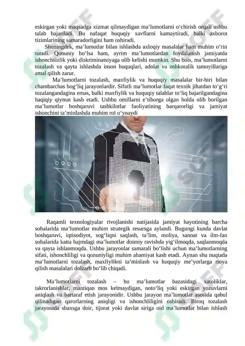 Ma’lumotlarni tozalash, maxfiylik va huquqiy masalalar 4