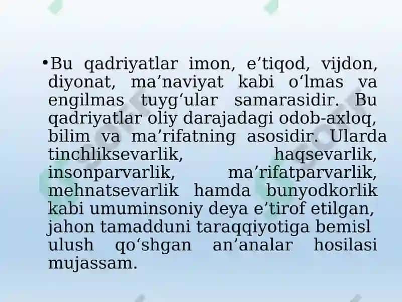 ISLOM QADRIYATLARI VA MA’RIFATI.  ISLOMDA IQTISODIY MUNOSABATLAR 4
