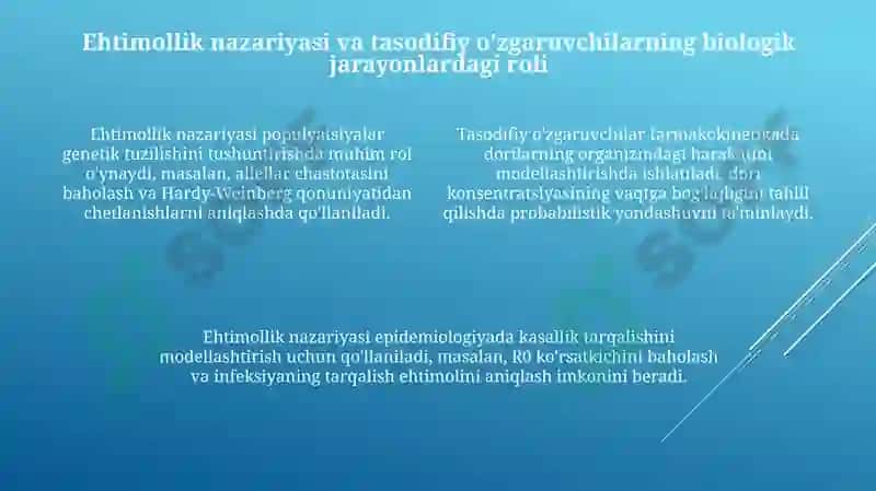 Matematik statistika elementlari va ularning biologiyadagi roli 4