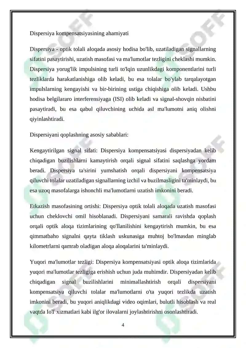 Dispersiyani kompensatsiyalovchi tolalar taxlili 4