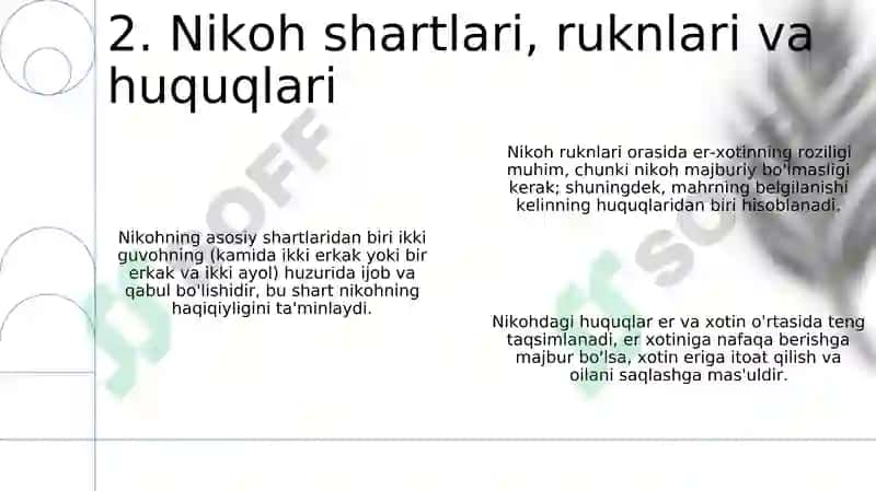 Islom huquqshunosligida oila, nikoh, tushunchalarini ta'riflash 4