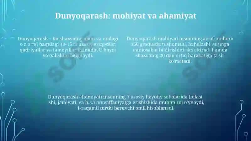 Talabaning e'tiqodi, dunyoqarashi, o’zini o’zi nazorat qilishi 4