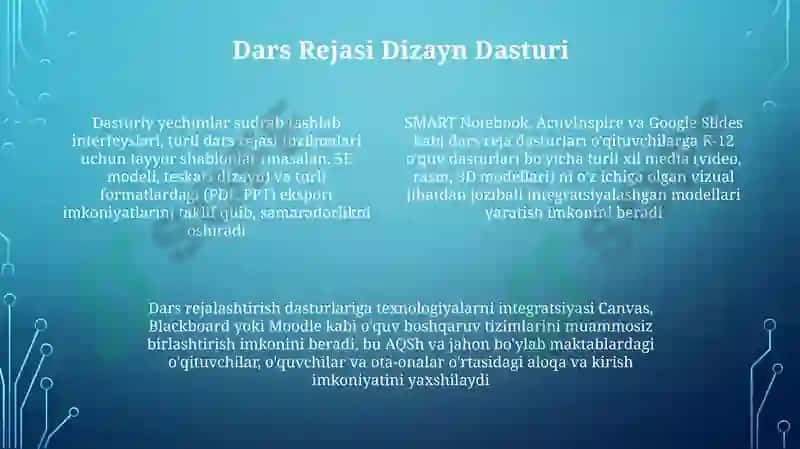 Integratsiyalashgan namunaviy dars ishlanmalarini tuzish texnologiyasi 4