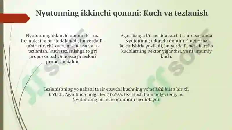 Nyutonning birinchi qonuni va inertsial sanoq sistemalari 4
