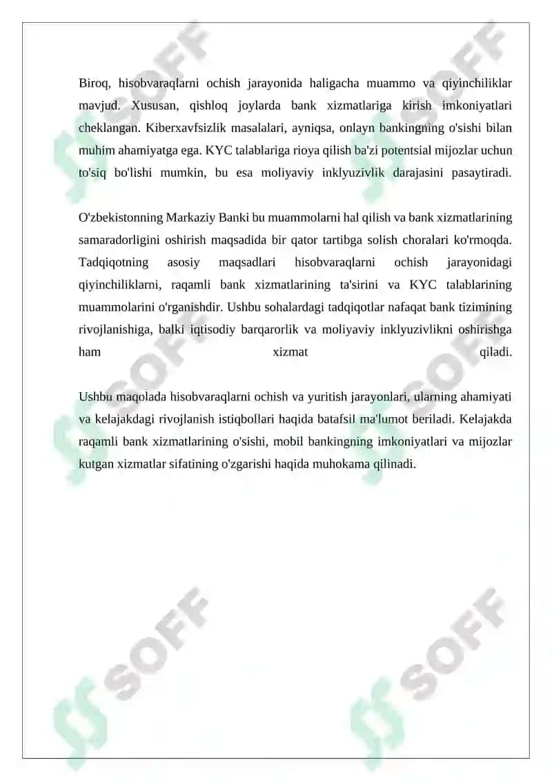 Banklarda hisobvaraqlar ochish va yuritish tartibi 4
