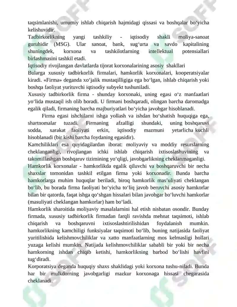 Tadbirkorlik faoliyati moxiyati 4