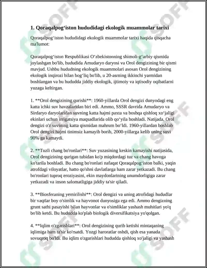 Qoraqalpogʻiston Hududida Atrof Muhitni Muhozafa Qilish Boʻyicha Mahalli Olimlar va Izlanuvchilar Tomonidan Olib Borilgan Izlanishlar Tarixi 4