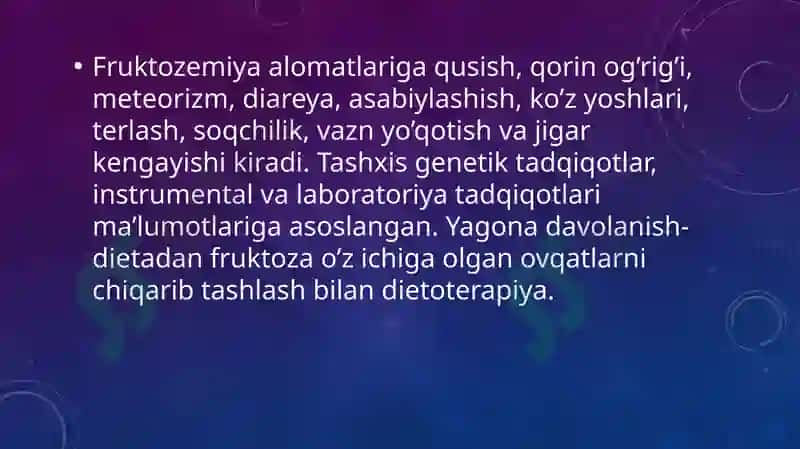 Fruktoza almashinuvining buzilishi 4