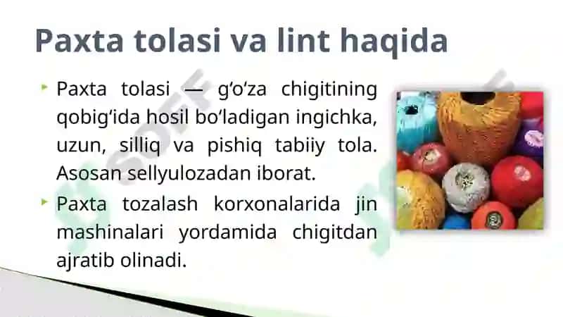 Paxtatolasi, lint vatolalichiqindilarni preslash jarayoni 4