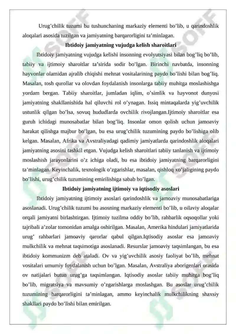 Ibtidoiy jamiyat, uning tabiati va xususiyatlari 4