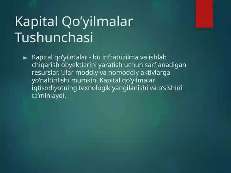 Kapital qurilish va kapital qo’yilmalar 4