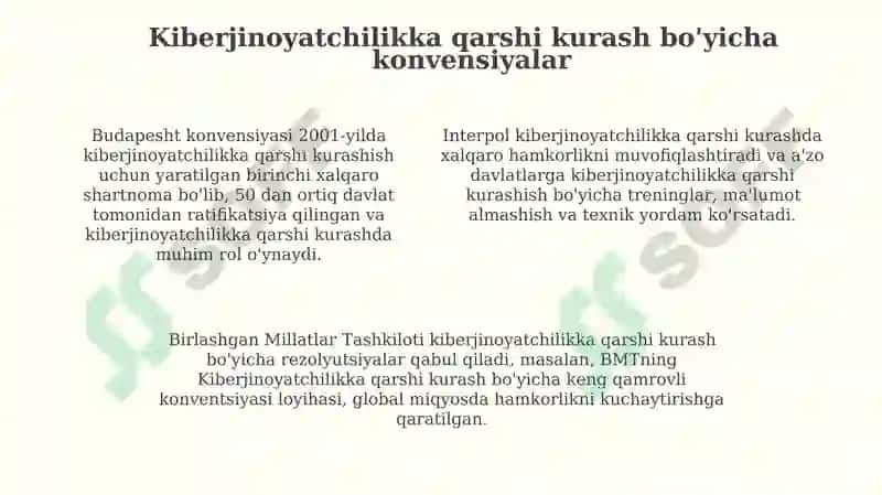 Kiberhuquq sohasiga oid xalqaro standartlar 4