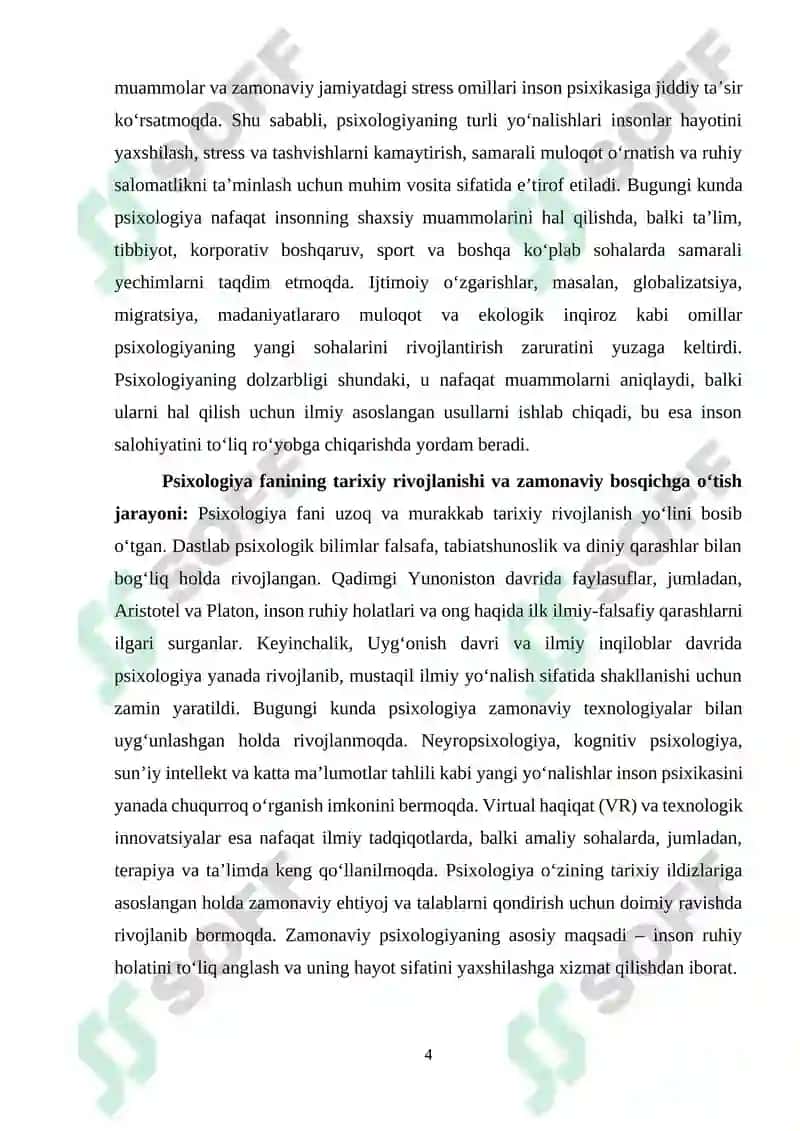 Psixologiya fanining rivojlanishining zamoniviy tendensiyalari 4