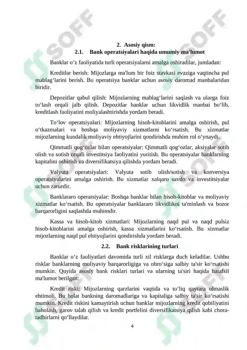 Bank operatsiyalari risklari va ularni paydo bòlish sabablari 4