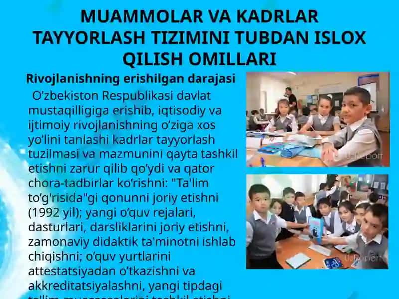 O’zbekiston Respublikasining “Kadrlar tayyorlash milliy dasturi”yangitahriri 4