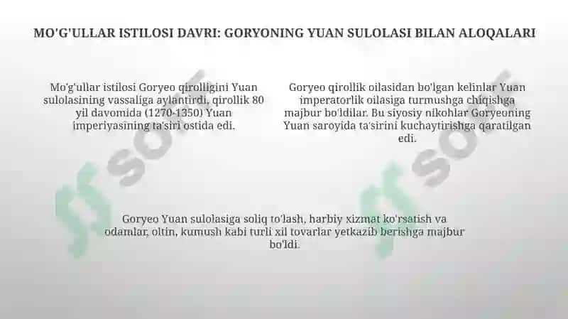 GoryeovaXitoy(Song, Yuan)munosabatlari 4