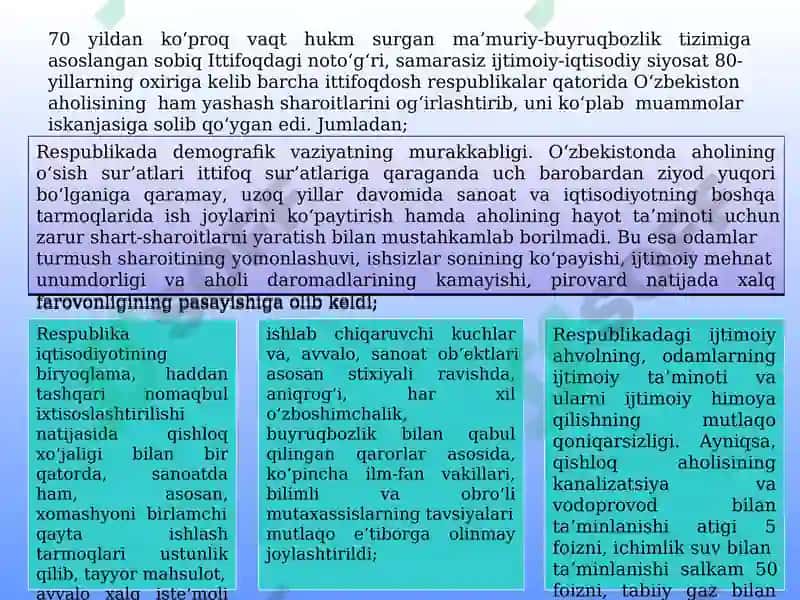 O‘zbekiston Respublikasining Tarixi 4