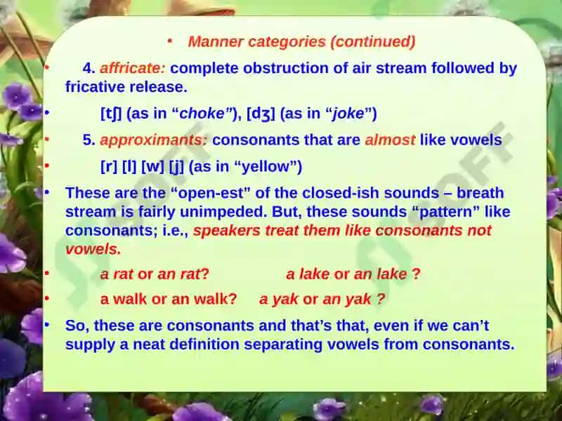 The System of Consonant Phonemes in English 4