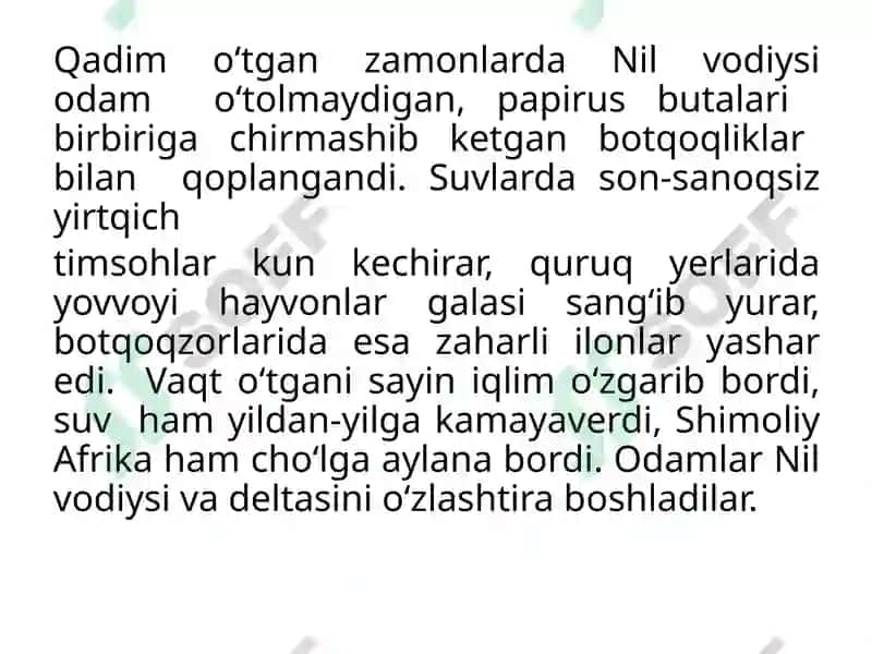 Nil vodiysi va uning aholisi 4