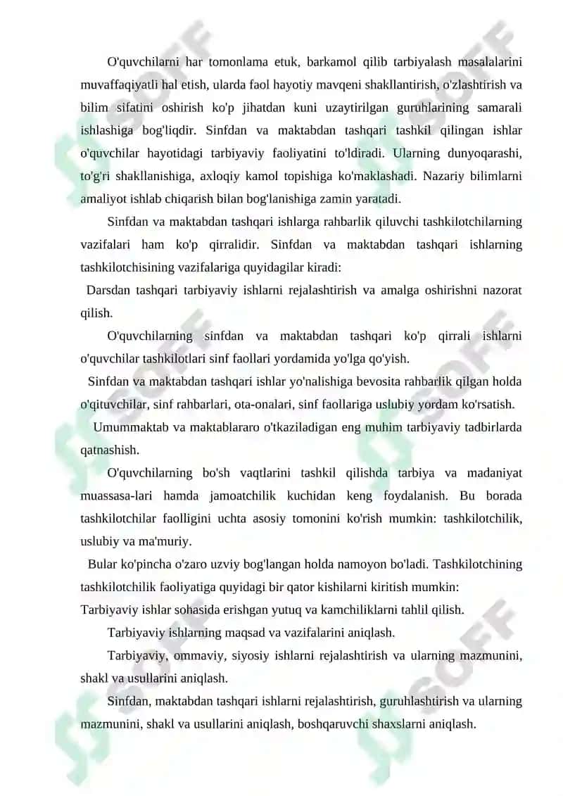 Maktabdan tashqari ta'lim muassasalari ish faoliyati va yoshlar tarbiyasidagi o'rni 4