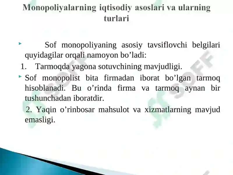 Monopol hukmronlik tog’risida tushuncha 4