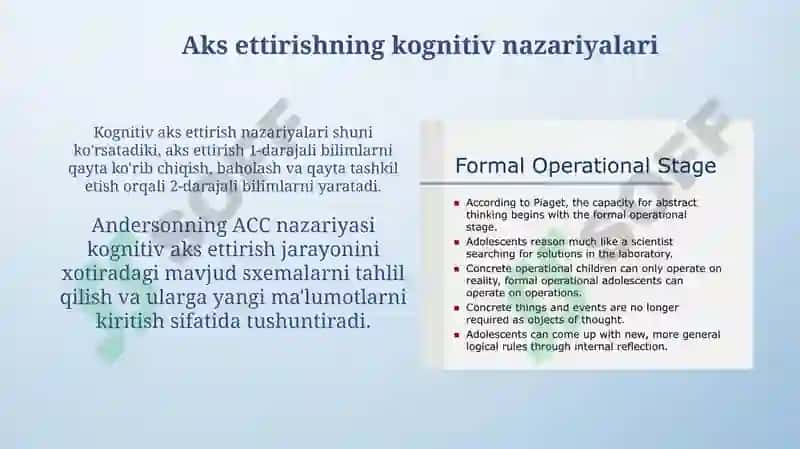 Tafakkur borasidagi psixologik nazariyalar va operatsiyalari 4