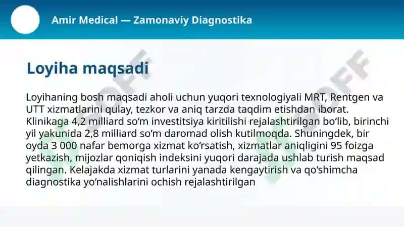 zamonaviy diagnostika klinikasi uchun marketing loyihasi 4