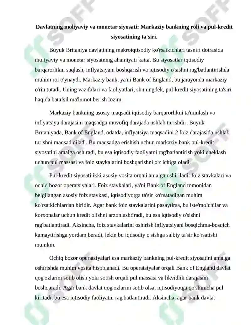BUYUK BRITANIYA DAVLATINING MAKROIQTISODIY KO'RSATKICHLARI TASNIFI 4