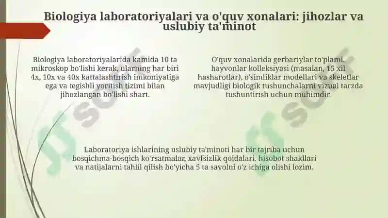 Biologiyani oʻqitishda moddiy texnika bazasidan foydalanish 4