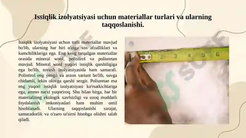 Issiqlikni o'z ichiga oluvchi materiallarning xususiyatlari va ularning ishlatilishi 4