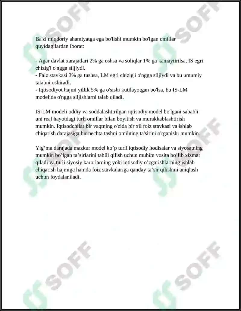 MAKROIQTISODIY MODELLAR. ASOSIY MAKROIQTISODIY MODELLARNING QIYOSIY TAHLILI 4