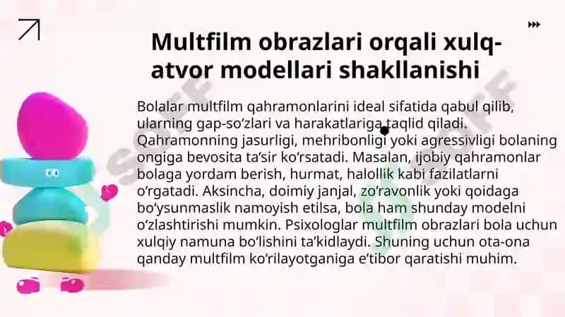 Multfilimlar va bolalar ongidagi xulq atvor modellari 4