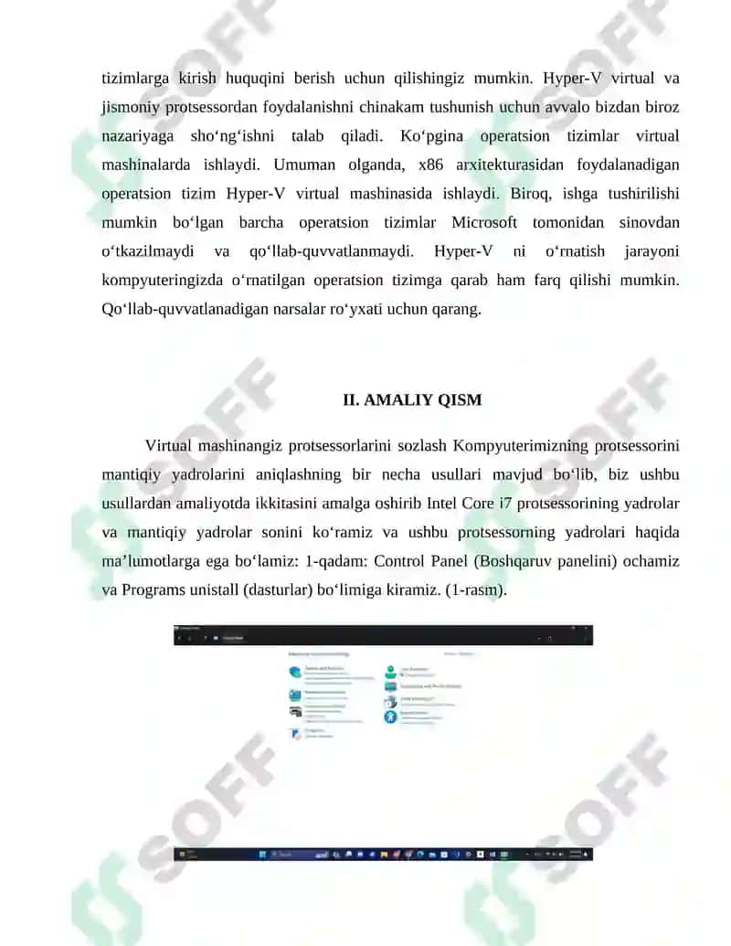 VIRTUAL YADROLI PROTSESSOR ISH TARTIBINI O‘RGANISH VA SHAXSIY KOMPYUTERDA VIRTUAL YADRO HOSIL QILISH 4