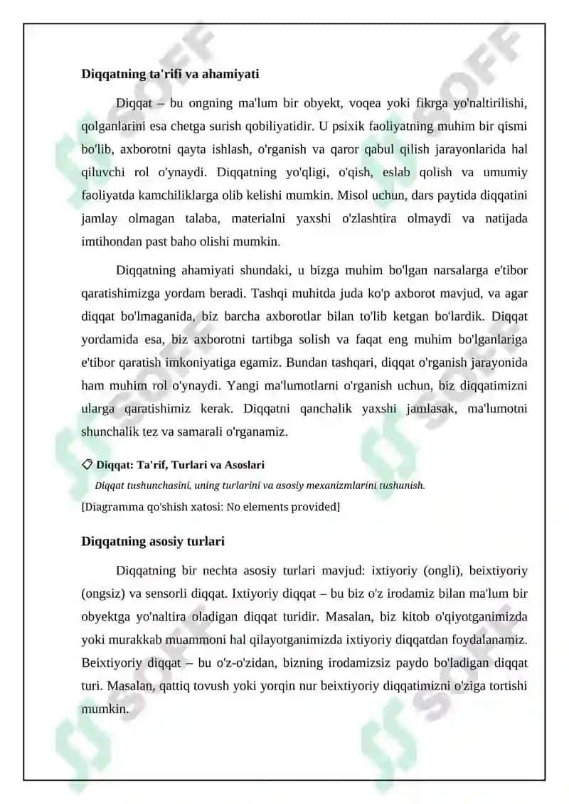 Diqqat: Ta'rif, Turlari va Asoslari 4