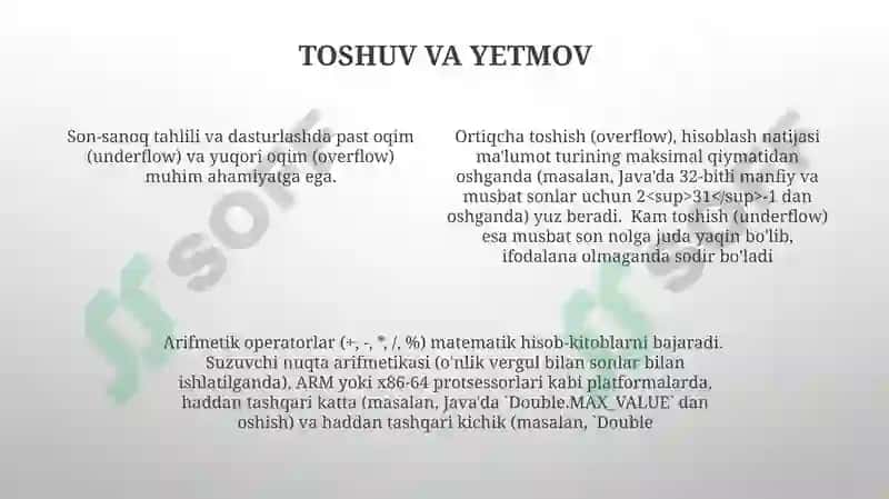 Arifmetik operatorlar 4