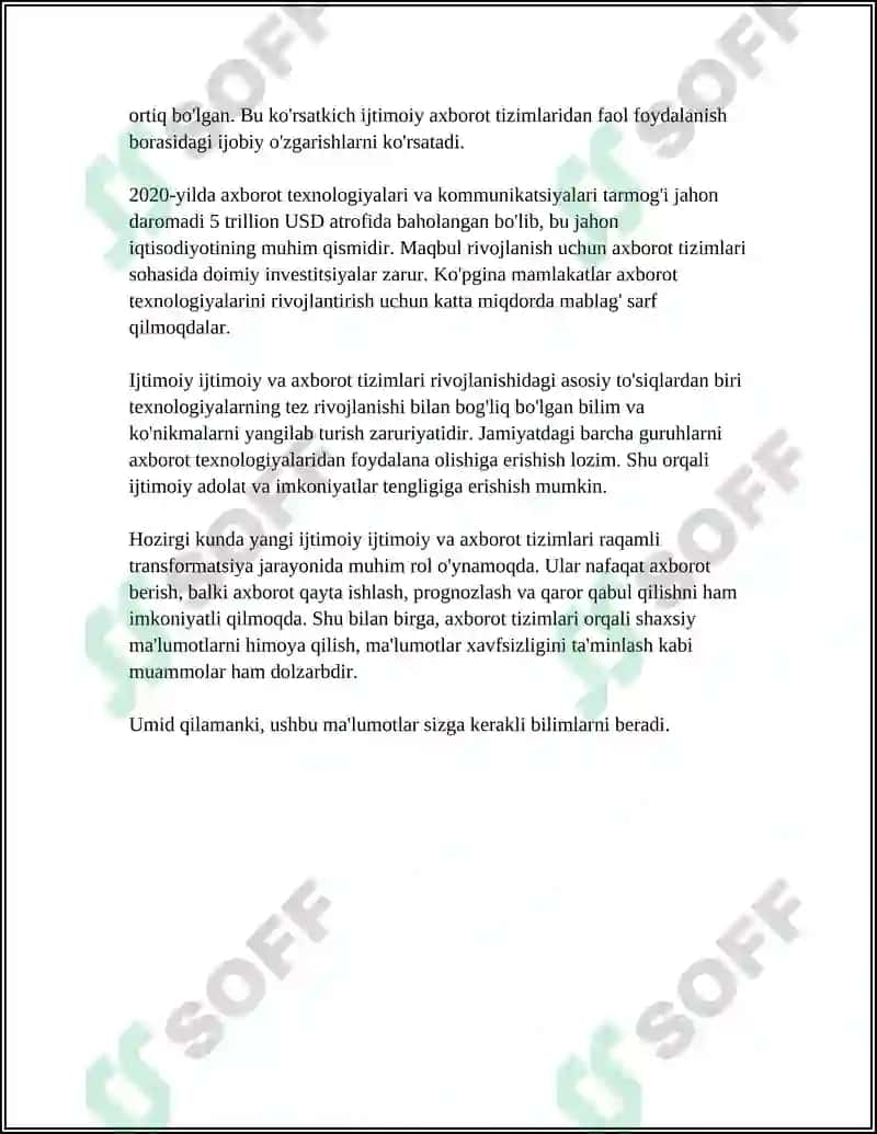 Ijtimoiy ijtimoiy va axborot tizimlari 4