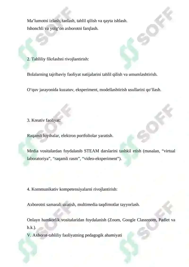 STEAM taʼlim texnologiyasini qoʻllashda tarbiyachilarning media kompotensiyalarini rivojlantirish 4
