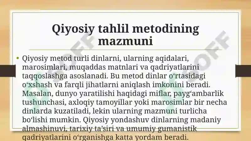 Dinlarni tadqiq etish metodologiyasi tipologik qiyosiy tarkibiy-funksional genetik tahlil 4