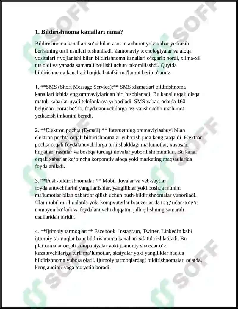 MOBIL ILOVALARDA BILDIRISHNOMALAR(NOTIFICATION) BILAN ISHLASH. BILDIRISHNOMA KANALLARINI YARATISH VA BOSHQARISH 4