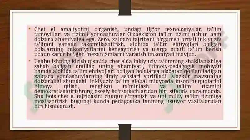 Chet elda alohida talim ehtiyojlari boʻlgan bolalarning inklyuziv taʼlimi 4