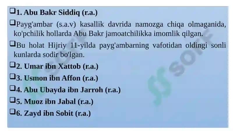 Abu BakrSiddiqning xalifae tib hisoblanishi 4