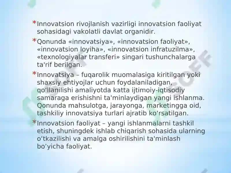 INOVATSION FAOLIYATNI DAVLAT TOMONIDAN QO'LLAB QUVVATLANISHI 4