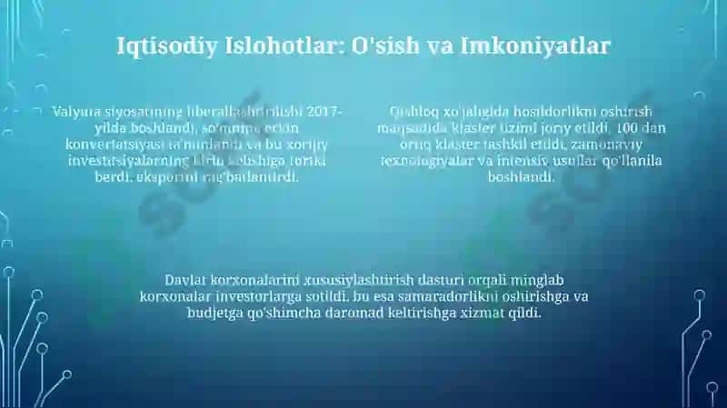 O'zbekistondagi Prezident Sh. Mirziyoyevning Rahnamoligi va Tashabbuslari 4