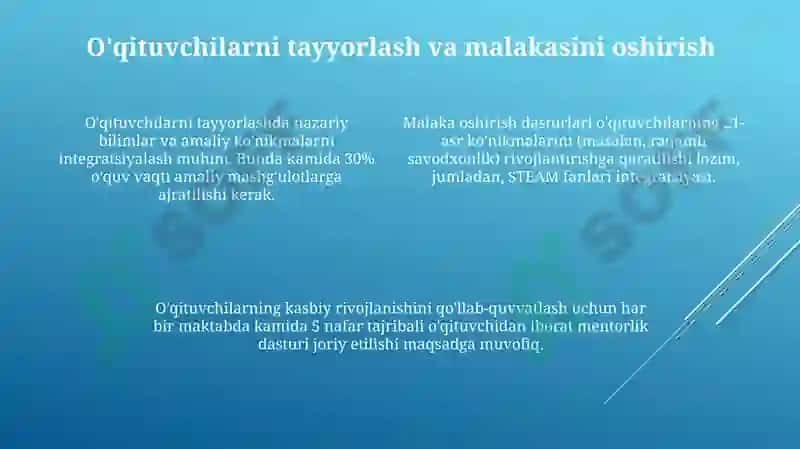 Pedagogkadrlarga bo'lgan ehtiyoj va ularni tayyorlash masalalari 4