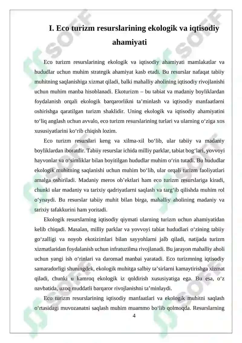 Eco turizm resurslarining ekologik va iqtisodiy ahamiyati 4