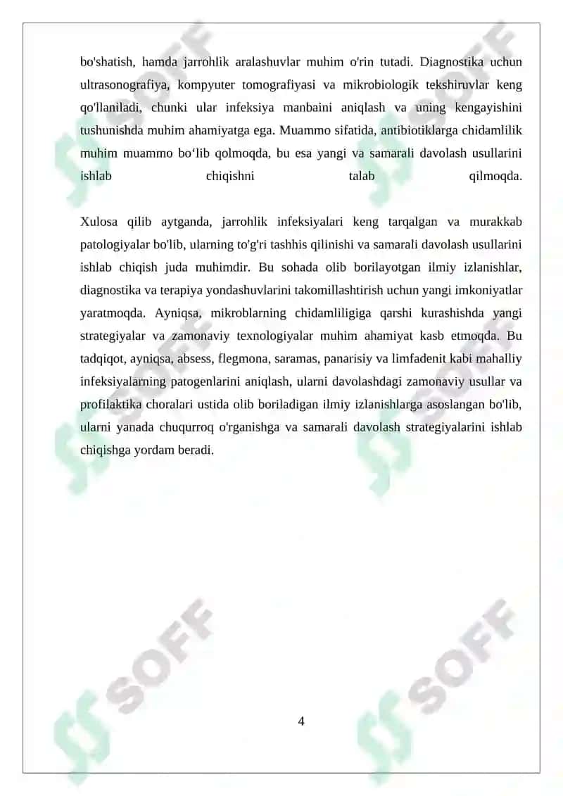JARROHLIK INFEKSIYASI - MAHALLIY INFEKSIYALAR: ABSESS, FLEGMONA, SARAMAS, PANARISIY,LIMFADENIT 4