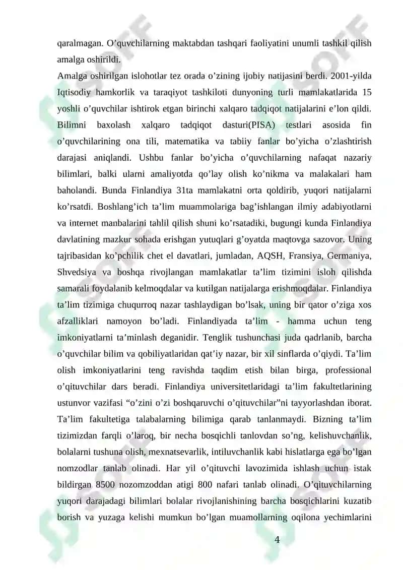 Finlandiyada boshlangʻich taʼlim 4
