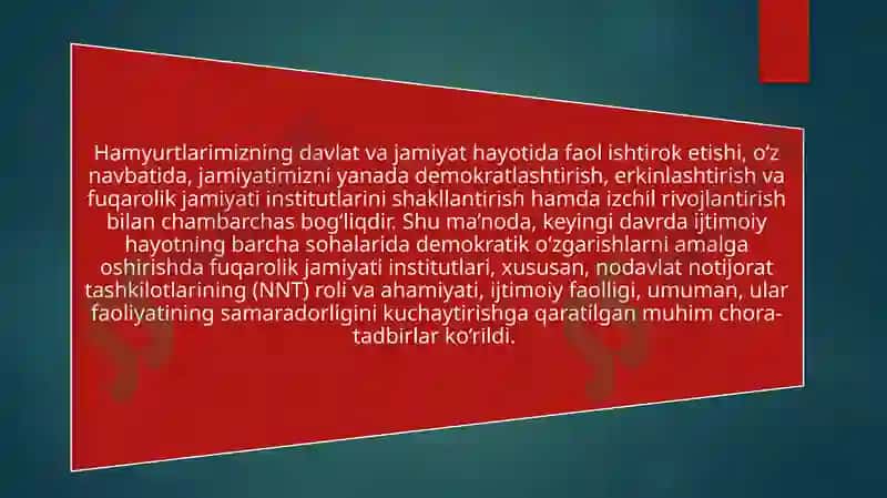 Jahon amaliyotida keng tarqalgan institutlar faoliyati 4